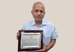 ASI Zubin Kembhavi award 2020 for Public Outreach and Education in Astronomy and allied fields presented to Dr. Vivek Monteiro on behalf of the Navnirmiti Group